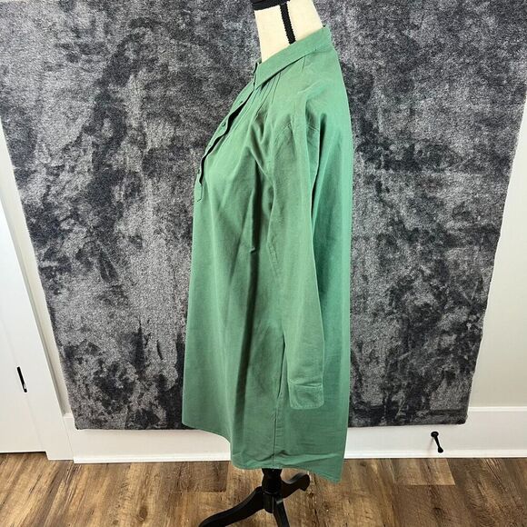 Pomander Place Tuckernuck Green Polly Dress Mini Cotton 3/4 Sleeve Popover M - Picture 4 of 12